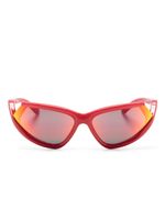 Balenciaga Eyewear lunettes de soleil miroitées Side Xpand à monture ovale - Rouge - thumbnail