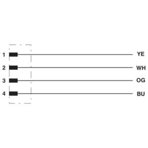 Phoenix Contact 1524307 Sensor/actuator aansluitkabel Aantal polen (sensoren): 4 2.00 m 1 stuk(s)