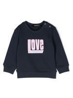 DSQUARED2 KIDS sweat en coton à slogan imprimé - Bleu