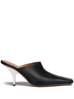 Marni mules en cuir à bout carré - Noir