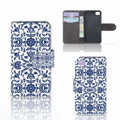 Apple iPhone 4 | 4S Hoesje Flower Blue Apple iPhone 4 | 4S Hoesje Flower Blue