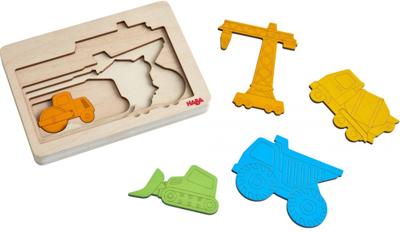 Haba vormenpuzzel Bouwvoertuigen junior hout 5 stukjes Haba vormenpuzzel Bouwvoertuigen junior hout 5 stukjes