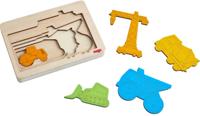 Haba vormenpuzzel Bouwvoertuigen junior hout 5 stukjes