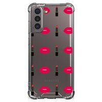 Samsung Galaxy S21 Doorzichtige Silicone Hoesje Lipstick Kiss - thumbnail