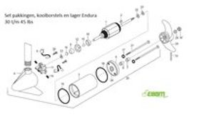 Set pakkingen, koolborstels en lager Endura 30 t/m 45