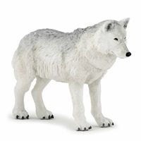 Plastic speelgoed figuur witte wolf 9,5 cm   -