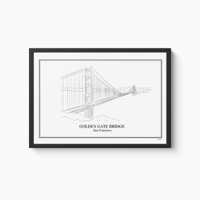 Poster Golden Gate Bridge - San Francisco Zonder Lijst A2 (42 x 60cm) - thumbnail