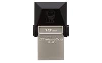 Kingston Technologie DTDUO3/16GB DTDUO3/16 GB micro Duo (16 GB, USB 3.0/micro-USB, 5 V, Flash), zwart