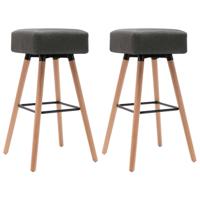 vidaXL Barstoelen 2 st stof donkergrijs