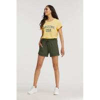 ONLY T-shirt ONLARIZ met tekst geel