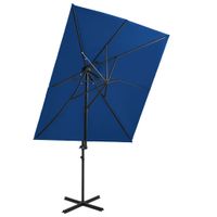 Zweefparasol met dubbel dak 250x250 cm azuurblauw - thumbnail