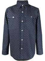 Balmain chemise en jean à motif monogrammé en jacquard - Bleu