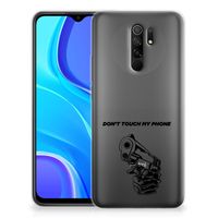 Xiaomi Redmi 9 Silicone-hoesje Gun Don't Touch My Phone - thumbnail