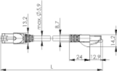 Telegärtner L00000A0230 RJ45 Netwerkkabel, patchkabel CAT 6A S/FTP 0.25 m Grijs Vlambestendig, Halogeenvrij, UL gecertificeerd 1 stuk(s)