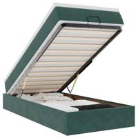 vidaXL Ottoman bed met matras 90x200cm fluweel donkergroen, bedframe, ottoman bedframe, bedframe met opbergruimte onder het bed