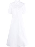 Thom Browne robe-chemise évasée à manches courtes - Blanc