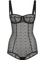 Dolce & Gabbana soutien-gorge en tulle à motif en jacquard - Noir - thumbnail