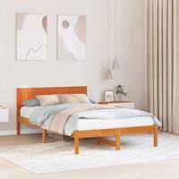 vidaXL Modern Gewaxte Bruine Massief Grenenhouten Bedframe Voor Eén Persoon | Antieke Afwerking 120 X 190 cm Gemakkelijke Montage Binnen Slaapkamer Meubilair Duurzaam Gewaxte