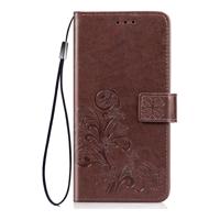 Shop4 - Samsung Galaxy A70 Hoesje - Wallet Case Bloemen Patroon Bruin