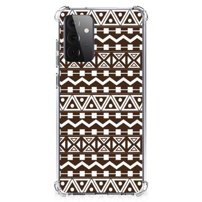 Samsung Galaxy A72 4G/5G Doorzichtige Silicone Hoesje Aztec Brown Samsung Galaxy A72 4G/5G Doorzichtige Silicone Hoesje Aztec Brown