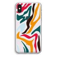 Colored Zebra: iPhone X Transparant Hoesje - thumbnail