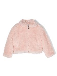 Stella McCartney Kids veste zippée en fourrure artificielle - Rose