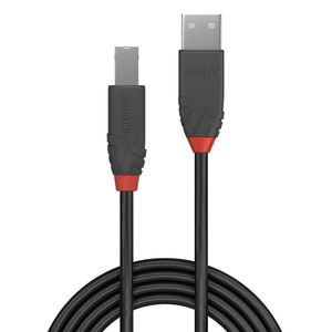 LINDY USB-kabel USB 2.0 USB-A stekker, USB-B stekker 10.00 m Zwart 36677