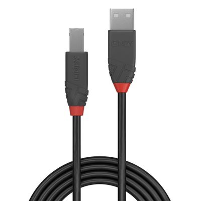 LINDY USB-kabel USB 2.0 USB-A stekker, USB-B stekker 1.00 m Zwart 36672