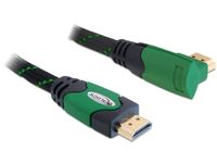 Delock 82951 Kabel High Speed HDMI met Ethernet - HDMI A male > HDMI A male haaks 4K 1 m - thumbnail