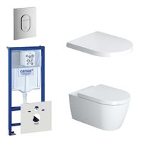 Duravit Starck Me Toiletset - inbouwreservoir - diepspoel - wandcloset - softclose - bedieningsplaat verticaal - chroom 0729205/0729240/0293433/0293435/ - thumbnail