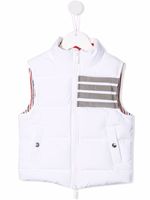 Thom Browne Kids gilet matelassé à rayures - Blanc