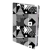 Dresz boekenkaft Memphis A4 textiel/elastaan zwart/wit