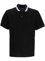 Emporio Armani polo en coton à logo brodé - Noir - thumbnail