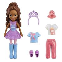 Polly Pocket Spelset Mode Pack Flamme Shimmer bevat een pop, kleding en accessoires voor meisjes vanaf 4 jaar
