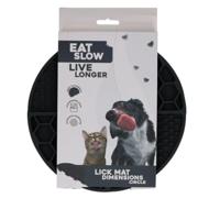 Eat Slow Live Longer Likmat cirkel - Ø 21 cm - snuffelmat - anti-snuffelmat - slowfeeder - afleiding - honden en katten - 100% siliconen - vaatwasmachinebestendig - grijs