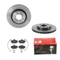 Remmenset, remschijf BREMBO, Remschijftype: Binnen geventileerd, Inbouwplaats: Vooras, u.a. für Renault, Dacia