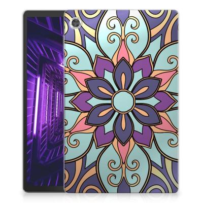 Lenovo Tab M10 Plus Siliconen Hoesje Purple Flower Lenovo Tab M10 Plus Siliconen Hoesje Purple Flower