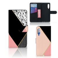 Xiaomi Mi 9 Book Case Zwart Roze Vormen - thumbnail