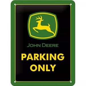 Nostalgic Art wandbord/muurplaatjes - metaal - John Deere Parking Only - 20 x 30 cm - mancave