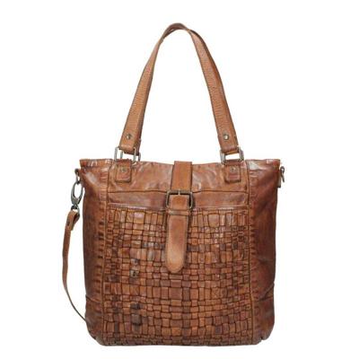 Bear Design Cow Lavato Woven Schoudertas cognac Bear Design Cow Lavato Woven Schoudertas cognac