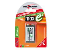 Ansmann maxE 6LR61 Oplaadbare 9V batterij (blok) NiMH 8.4 V 300 mAh 1 stuk(s) - thumbnail