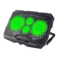 S18 Hoogteverstelbare Notebook Router Radiator 4-Fan Koeler Desktop Laptop Cooling Pad - Groen Licht