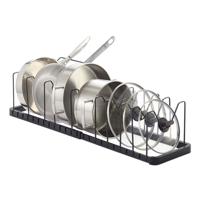 YAMAZAKI Uitschuifbaar potdeksel en pannenhouder - Tower - Zwart