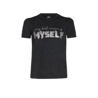 Jill & Mitch by Shoeby T-shirt Ellis met tekst en glitters antraciet/zilver