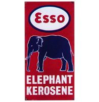 Esso Elephant Kerosene Emaille Bord - 21 x 11 cm