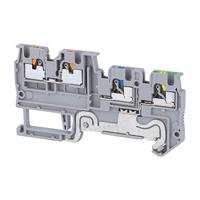 PHOENIX CONTACT PTIO 1,5/S/3-PE initiator-/actorklem, met beschermgeleiderfunctie, 250 V, 13,5 A, aantal aansluitingen 4, doorsnede 0,14 mm²-1,5 mm², AWG 26-14, breedte 3,5 mm, grijs, 50 stuks