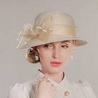 Elegant Dame hoed met Bloem / Pure Kleur / Kanten kant 1 stuk Casual / Teaparty / Melbourne Cup Helm Lightinthebox