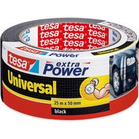 1x Tesa ducttape Extra Power universeel zwart 25 mtr x 5 cm   -