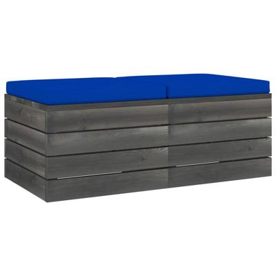 vidaXL Tuinhockers 2 st met kussens pallet massief grenenhout vidaXL Tuinhockers 2 st met kussens pallet massief grenenhout