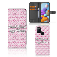 Samsung Galaxy A21s Portemonnee Hoesje Flowers Pink DTMP - thumbnail